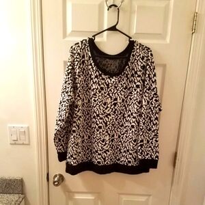 Lane Bryant Black and White Patterned Women's Sweater